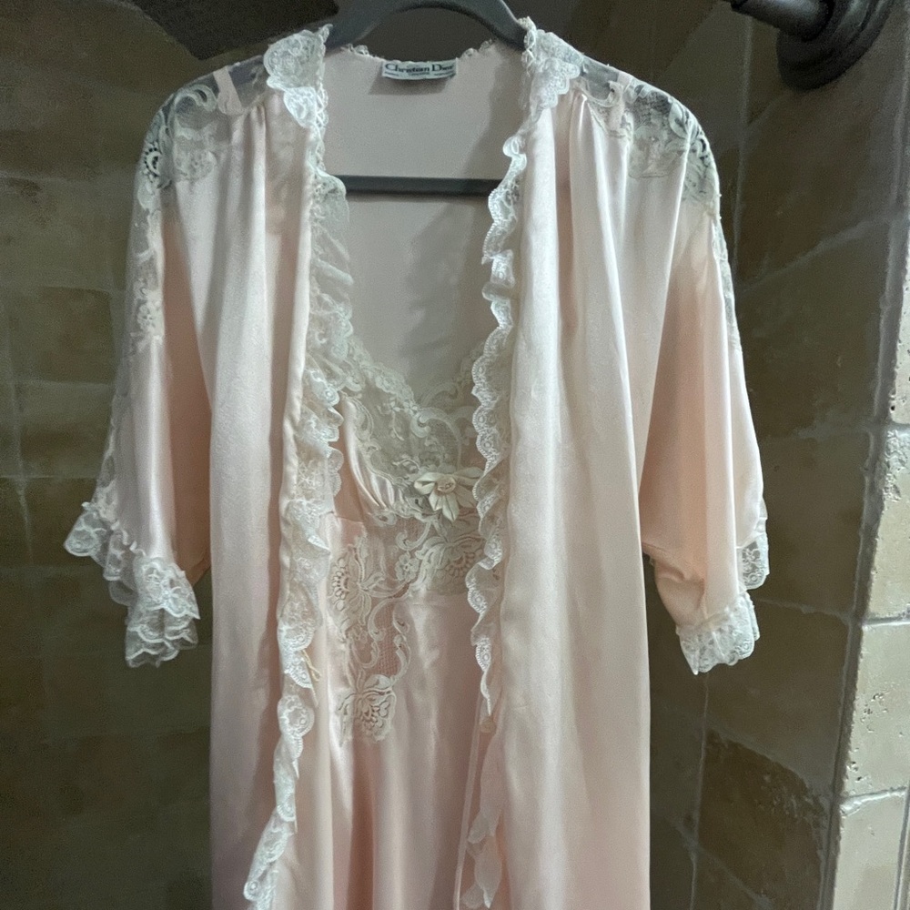 Vintage Christian Dior bridal peignoir set